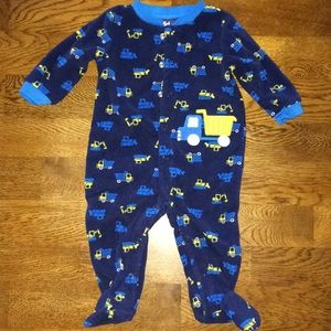 Truck fleece footy pajamas
